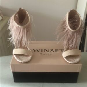 Twin-Set Cream Fringe Heels